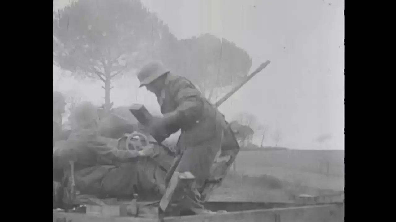 'Video thumbnail for Big German Anti-Aircraft Guns Firing, 1944'